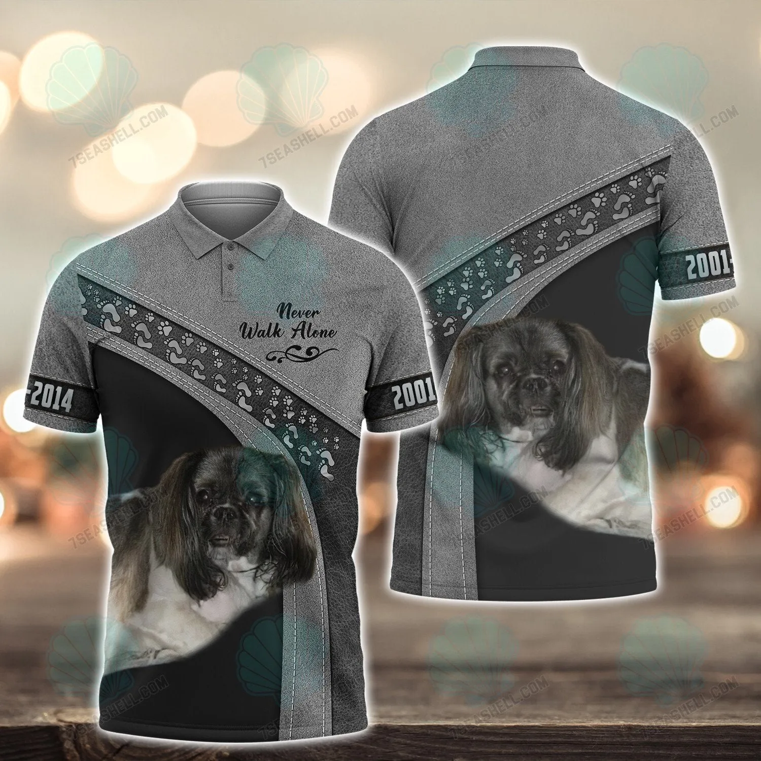 Shih Tzu Love Never Walk Alone 3D Full Print Shirts, Christmas Dog Memorial Gifts for loss of Dog