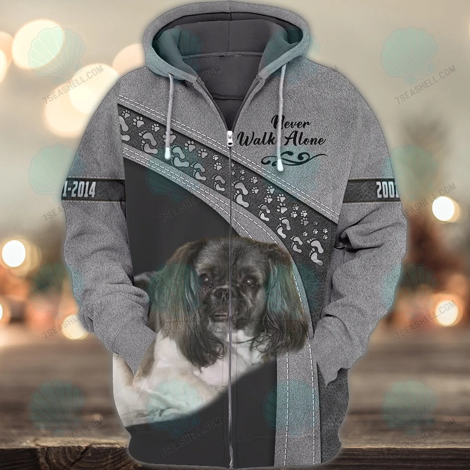 Shih Tzu Love Never Walk Alone 3D Full Print Shirts, Christmas Dog Memorial Gifts for loss of Dog