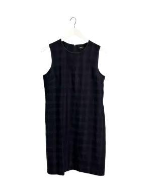Size 10 - Theory Black Wool Plaid Power Midi Dress