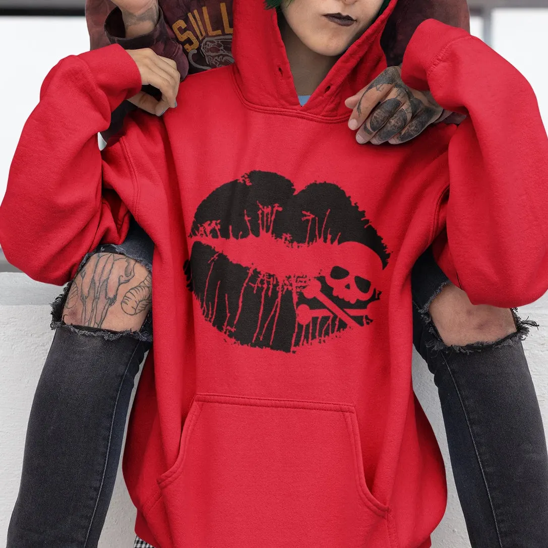 Skull & Crossbones Lips Unisex Hoodie