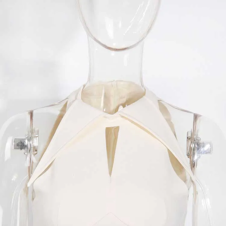 Sleeveless Cream Ruched Midi Dress
