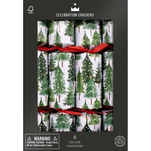 Snowy Tree Deluxe FSC Christmas Crackers Box of 8