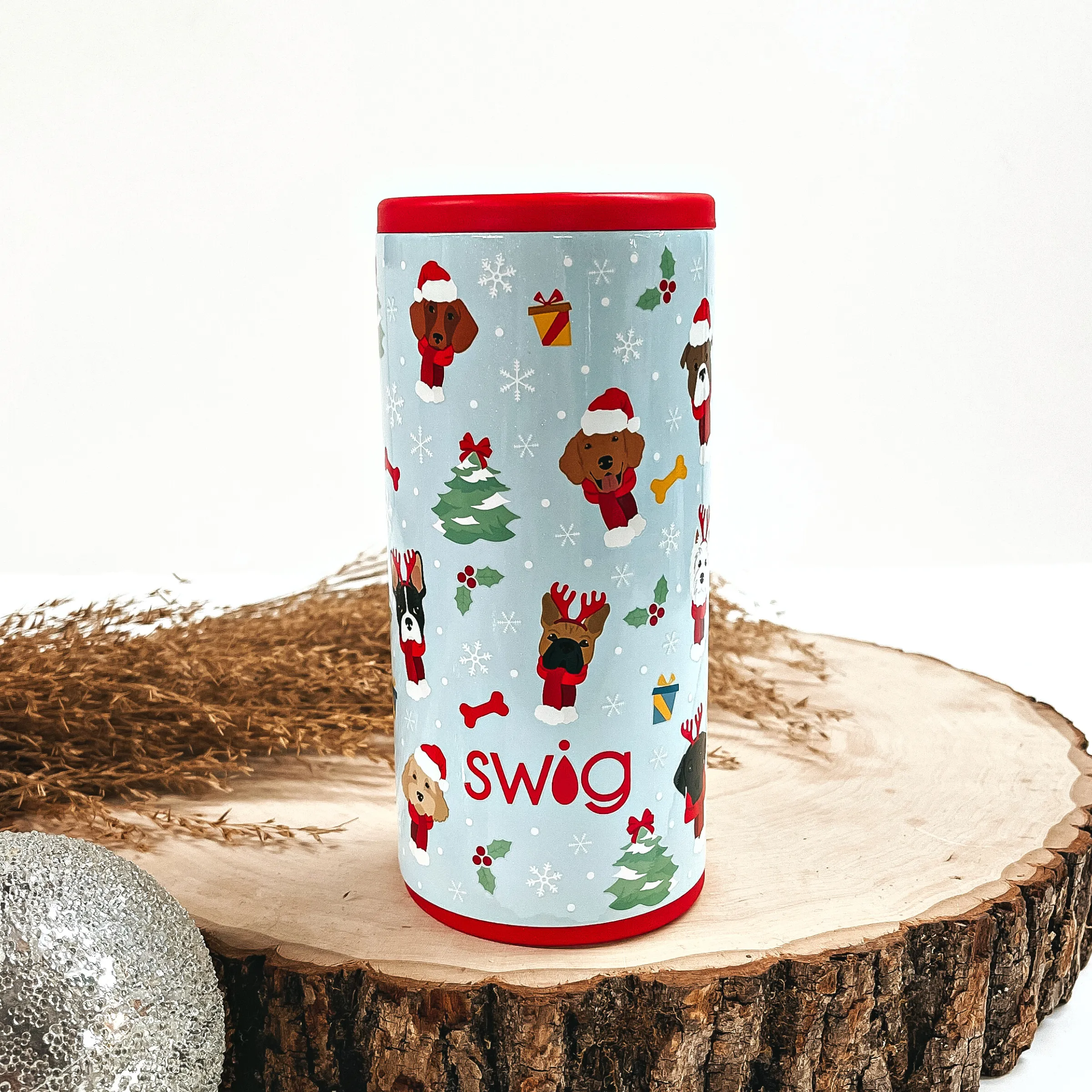Swig | Santa Paws 12 oz Skinny Can Cooler