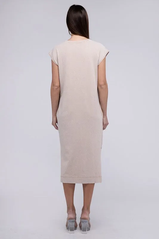 TEEK - Slouch Shoulder Comfy Sleeveless Slit Side Dress