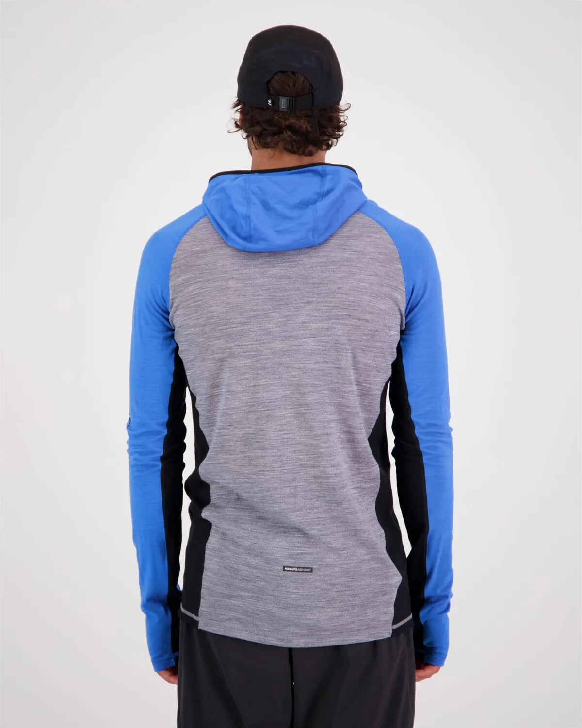Temple Merino Long Sleeve Hood - Blue Gravel