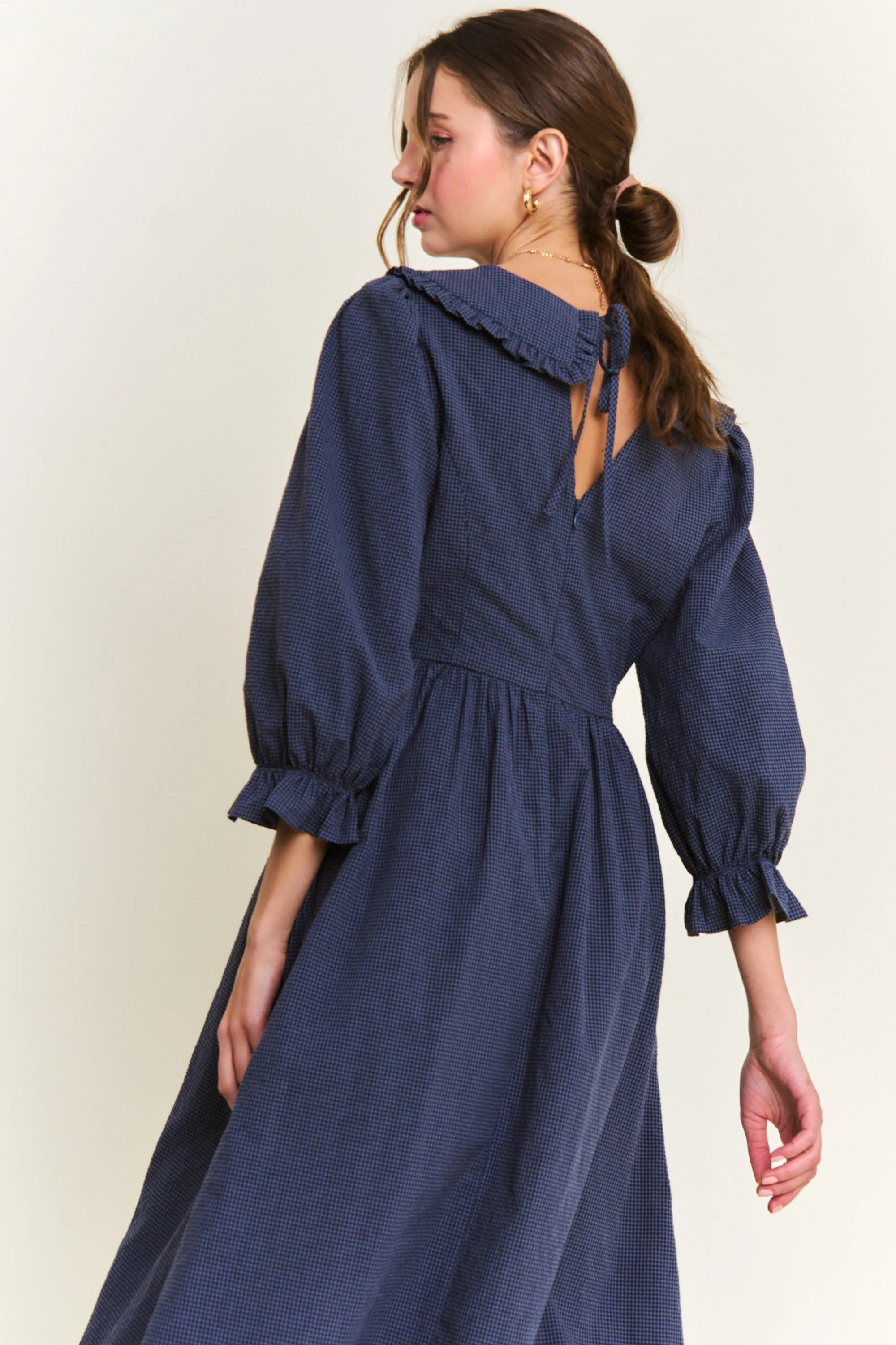 The Theddle Midi Dress in Navy