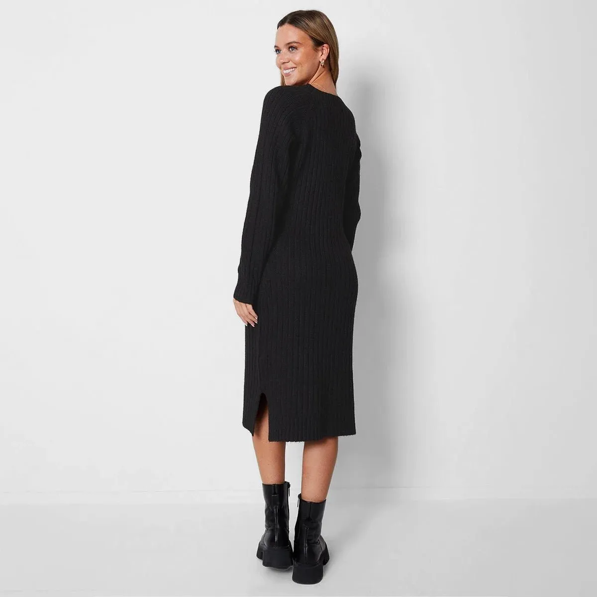 Threadbare Ladies V Neck Midi Dress