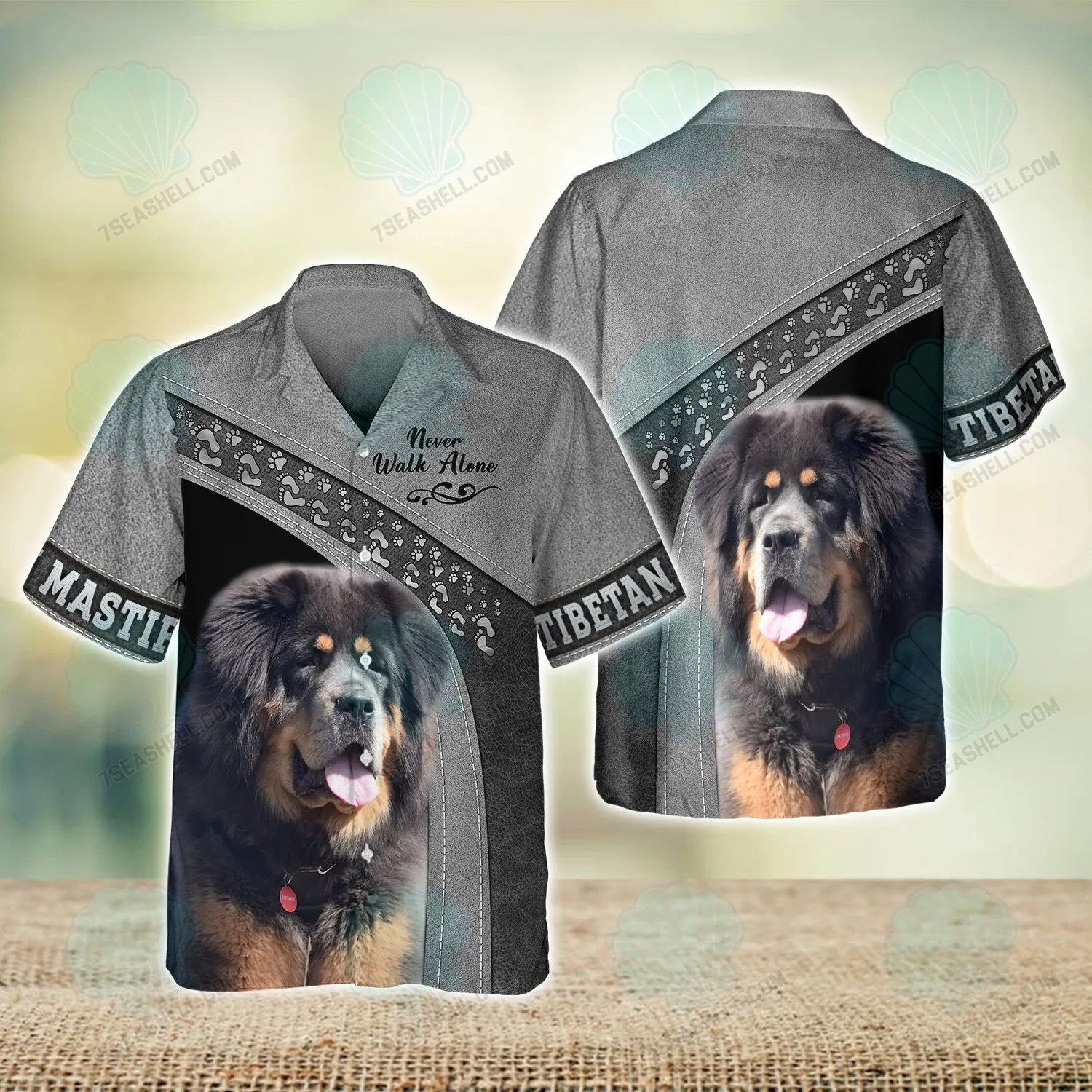 Tibetan Mastiff Never Walk Alone 3D Full Print Shirts, Christmas Dog Memorial Gifts for loss of Dog