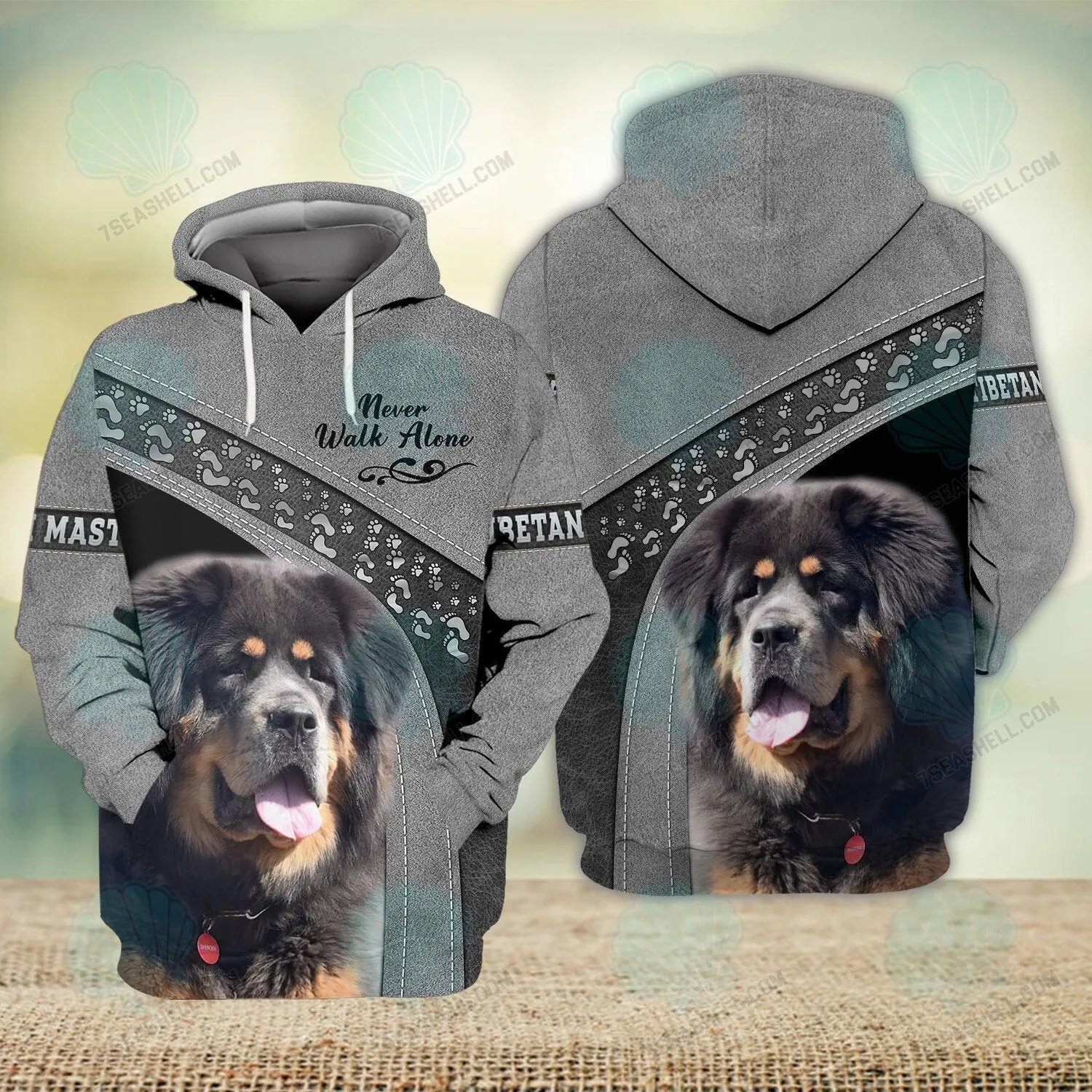 Tibetan Mastiff Never Walk Alone 3D Full Print Shirts, Christmas Dog Memorial Gifts for loss of Dog