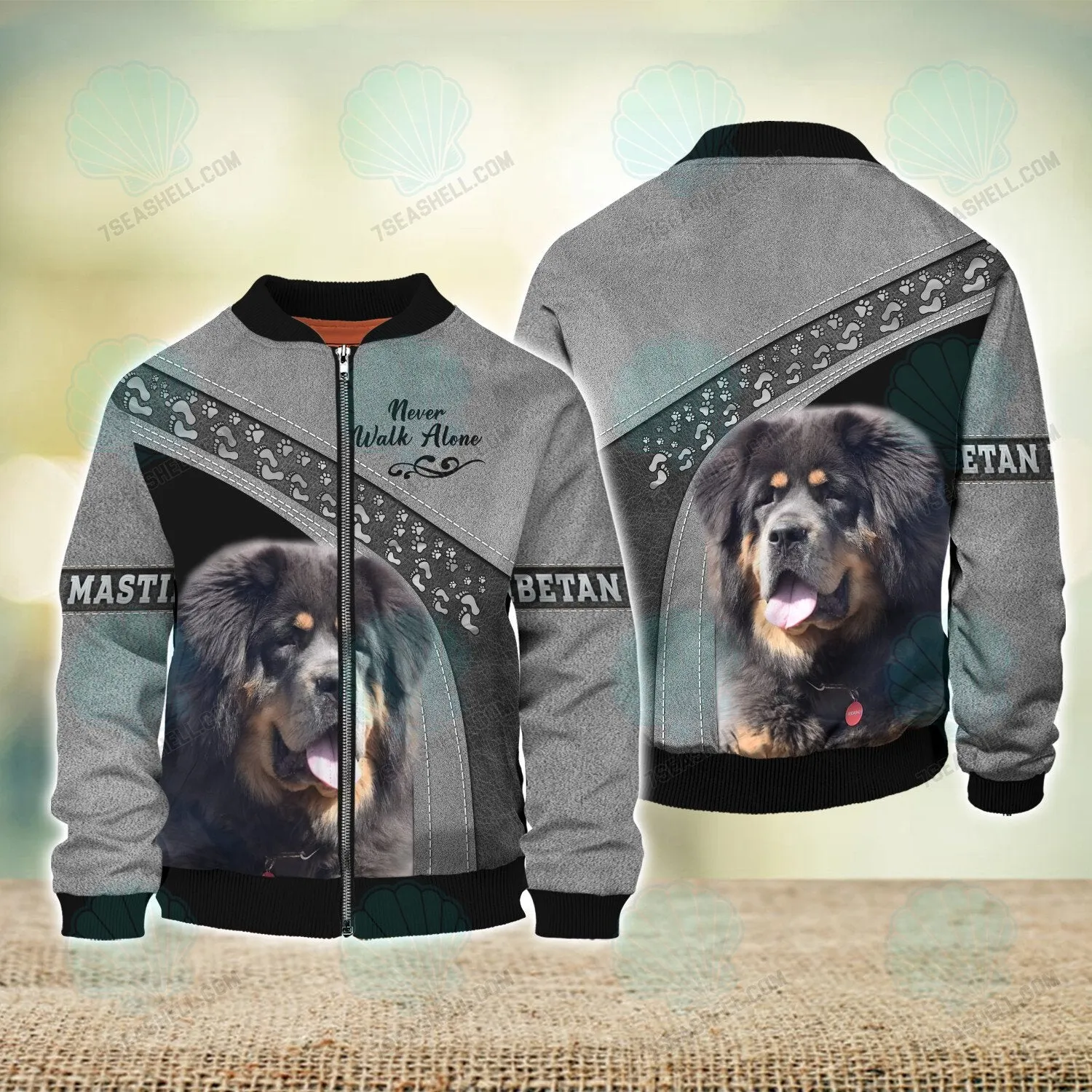 Tibetan Mastiff Never Walk Alone 3D Full Print Shirts, Christmas Dog Memorial Gifts for loss of Dog