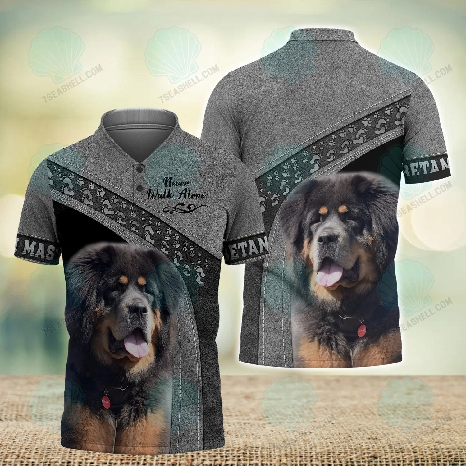 Tibetan Mastiff Never Walk Alone 3D Full Print Shirts, Christmas Dog Memorial Gifts for loss of Dog