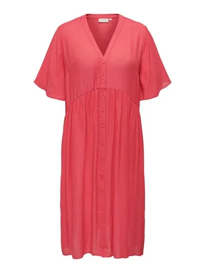 TULA BUTTON MIDI DRESS (TEABERRY)