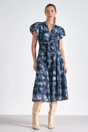 Tuscany Bubble Sleeve Midi Dress