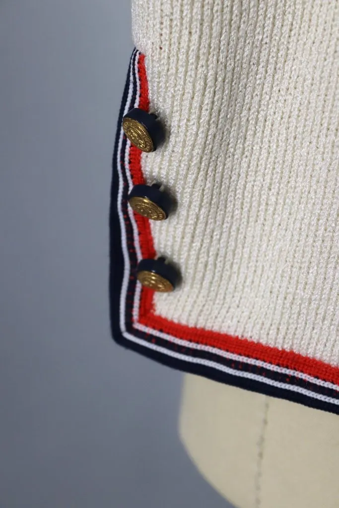 Vintage Ivory Nautical Knit Blazer