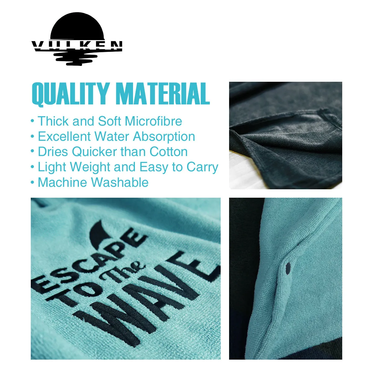 VULKEN Hooded Beach Towel S/M