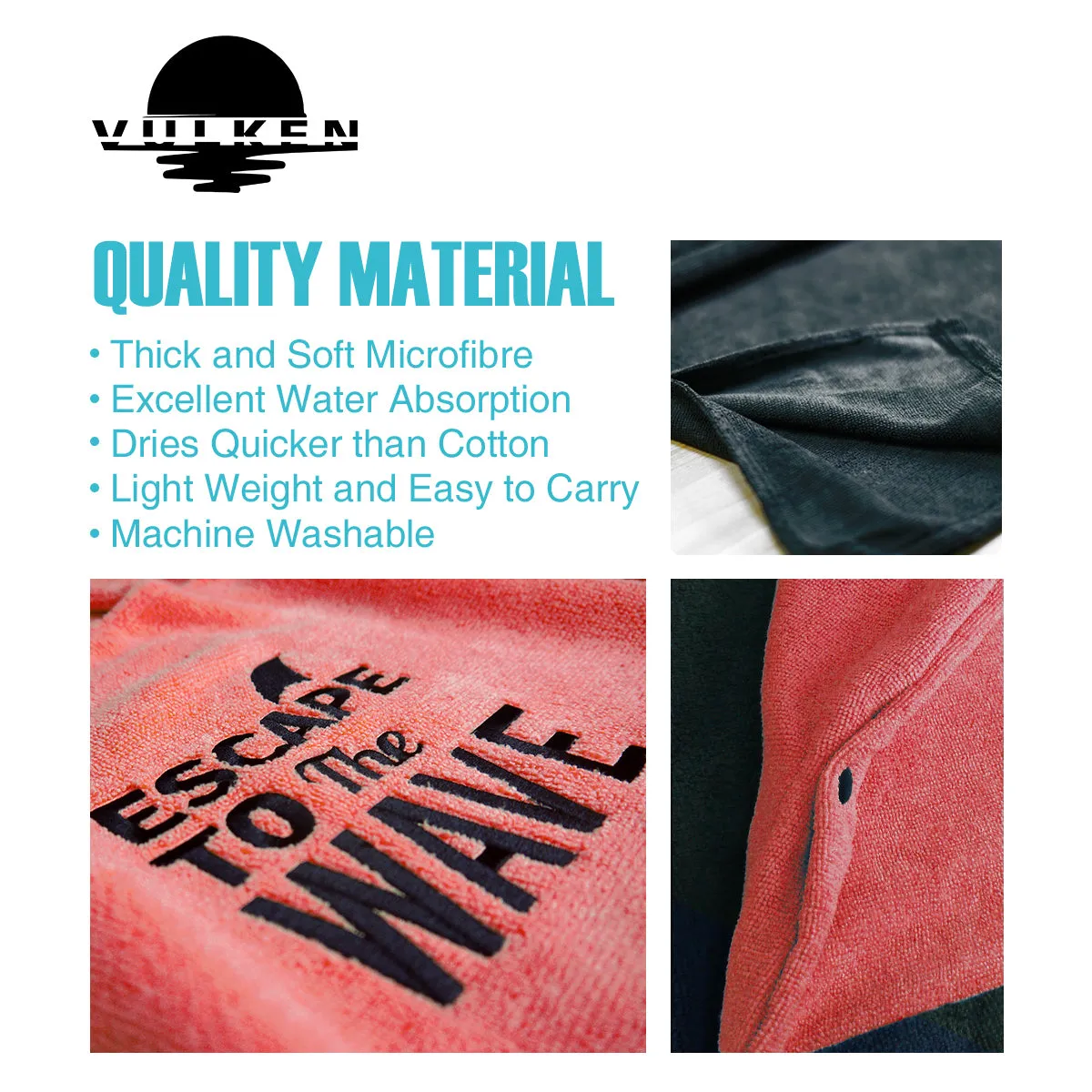 VULKEN Hooded Beach Towel S/M
