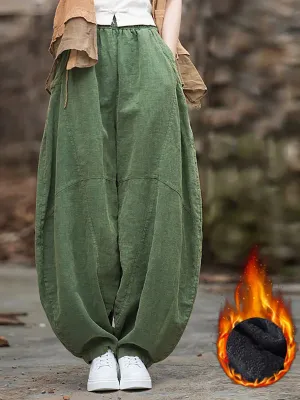 Women Fleece-lined Loose Harem Pants