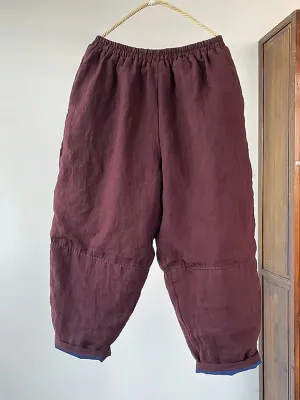 Women Solid Linen Harem Pants