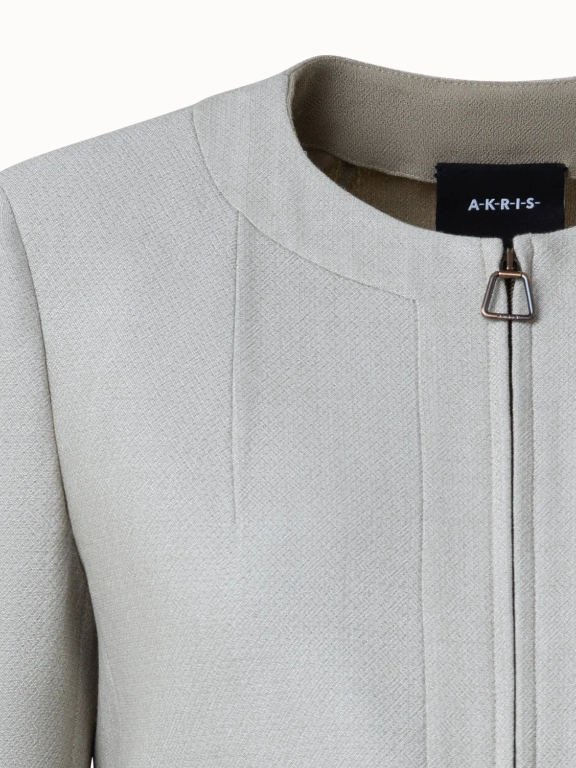 Wool Viscose Crêpe Double-Face Short Jacket