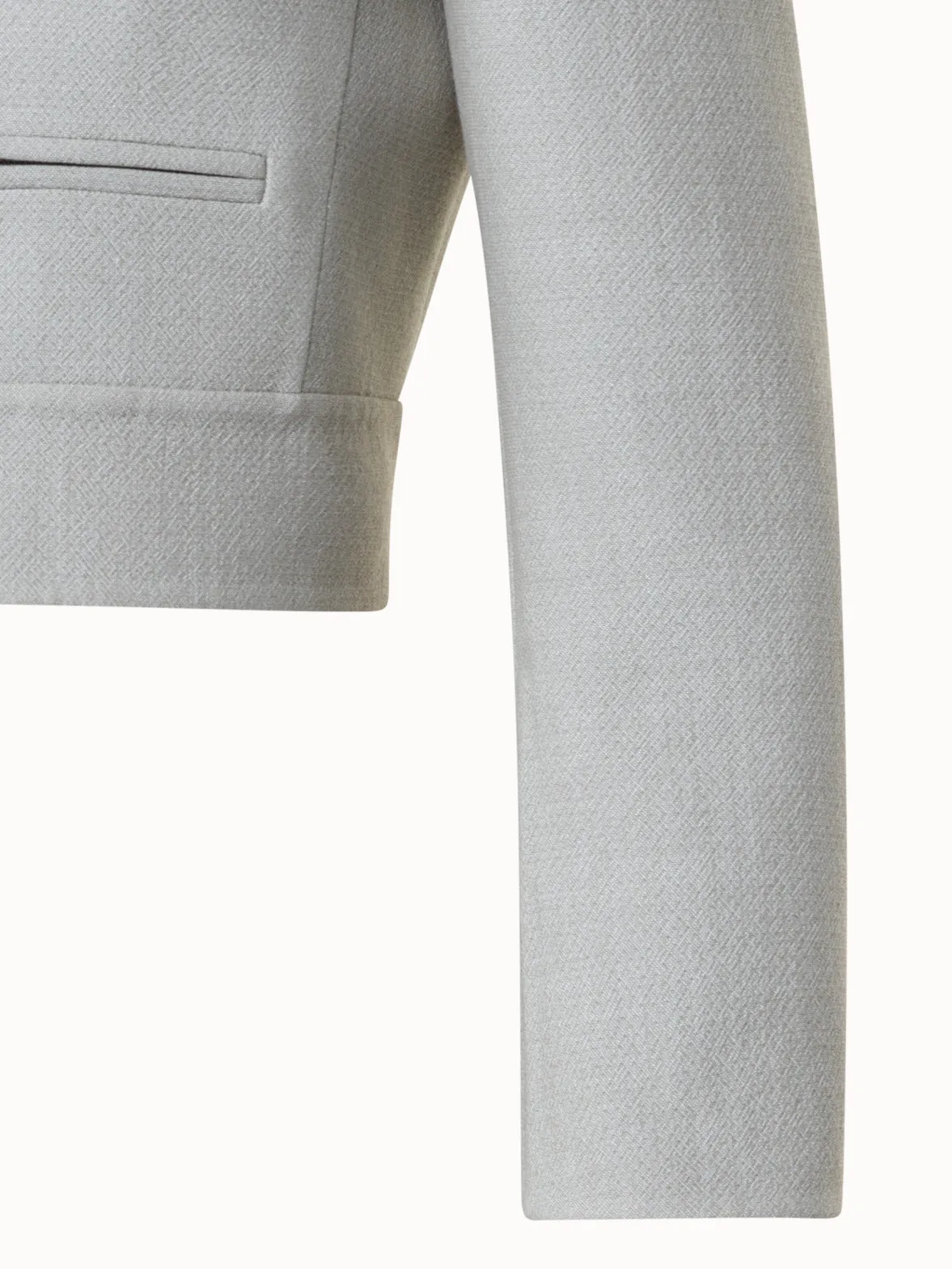 Wool Viscose Crêpe Double-Face Short Jacket