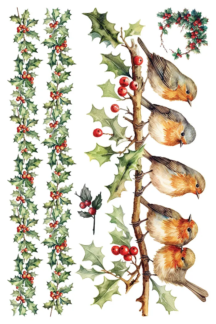 Yuletide IOD Transfer Iron Orchid Design
