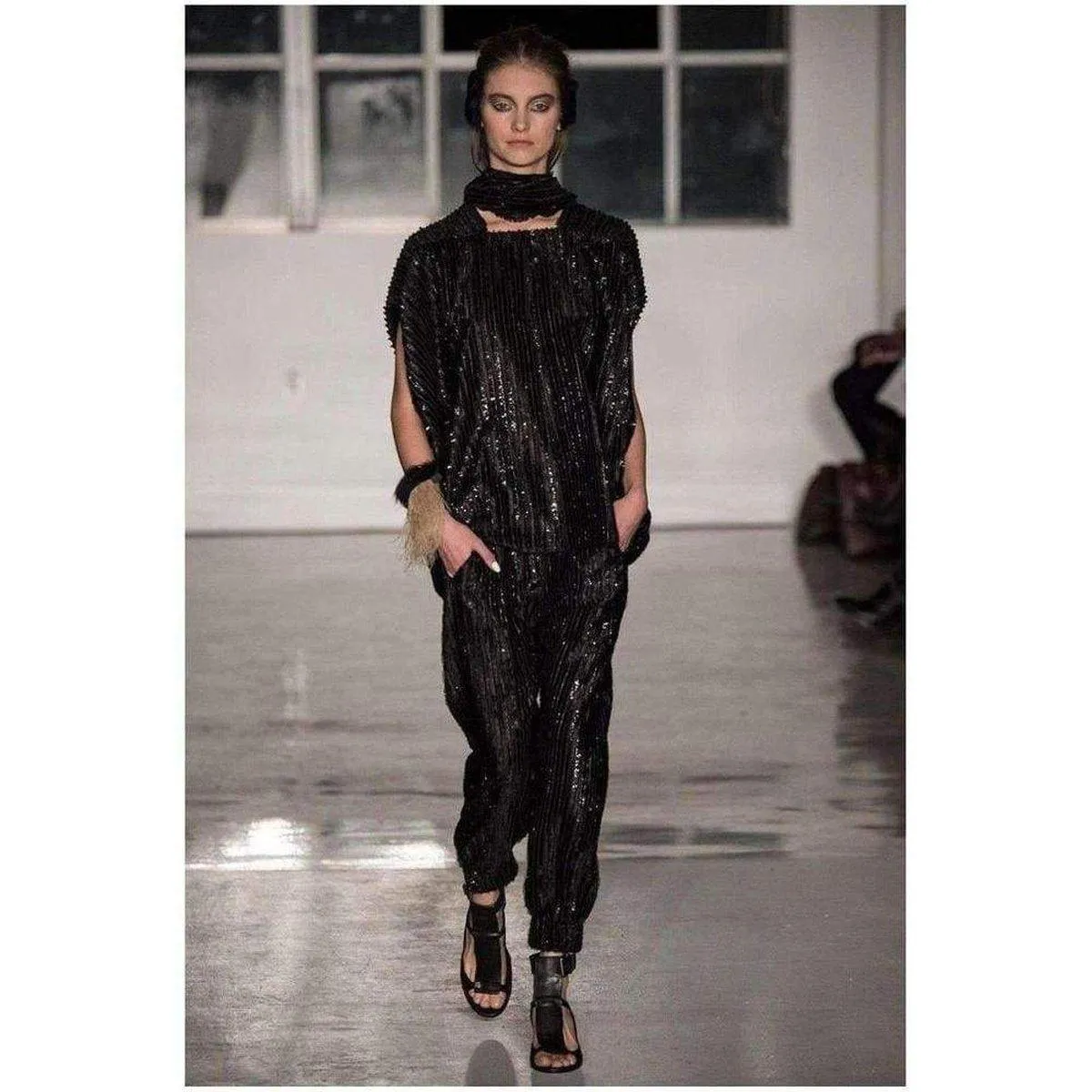 Zero   Maria Cornejo Eka Metallic Fringe Pants