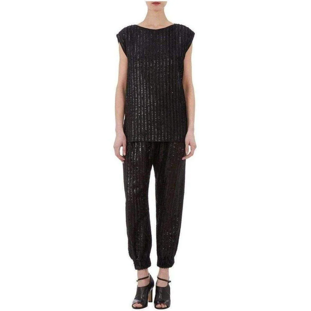Zero   Maria Cornejo Eka Metallic Fringe Pants