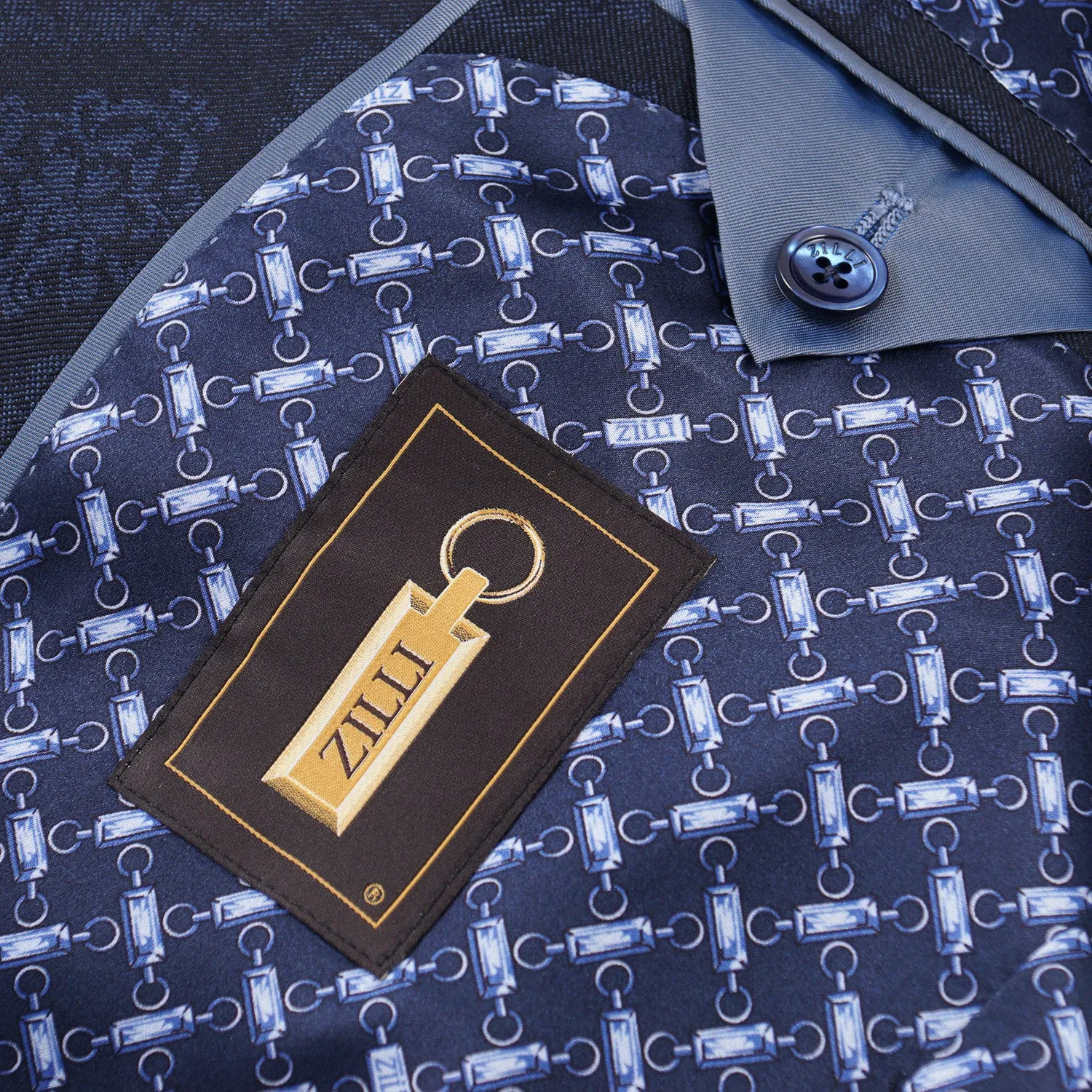 Zilli Trim-Fit Jacquard Print Blazer